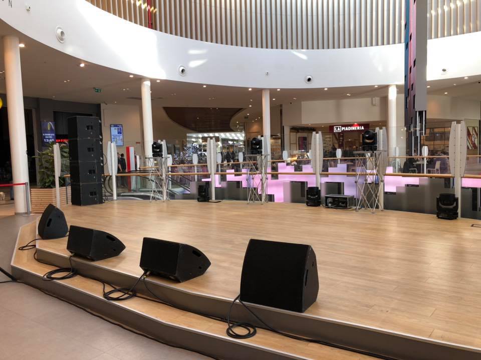 Evento corporate — setup e palco